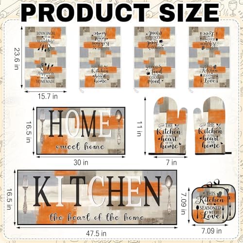 Kitchen Decor and Accessories Set of 10, Orange Beige
