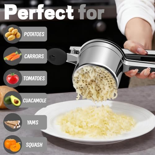 Large 15oz Potato Ricer for Mashed Potatoes, Heavy Duty 18/8 Stainless
