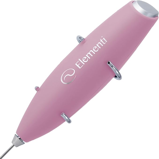 Elementi Electric Pink Milk Frother Handheld - Image 4