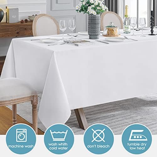 VidaFete Classic Series 2 Pack 90 * 156inch White Rectangle Tablecloth