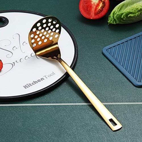 Gold Potato Masher, Berglander Heavy Duty Metal Potato Ricer Stainless