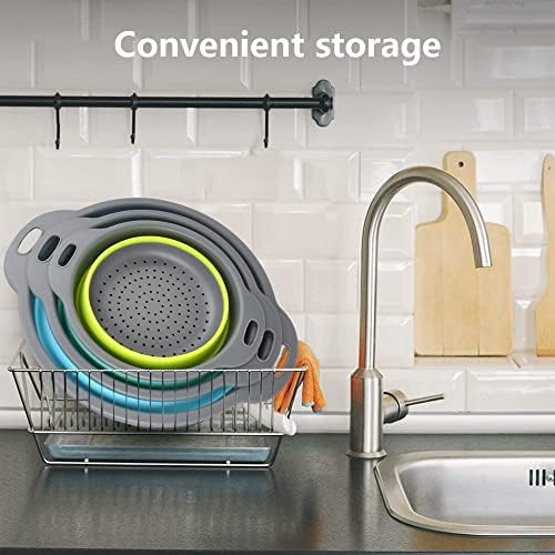 3-Packs Strainers for Kitchen Colander with Handles 3 Size Collapsible