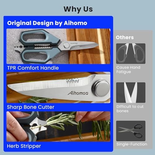Nordic-Style Kitchen Shears with Bone Cutter, Detachable Kitchen