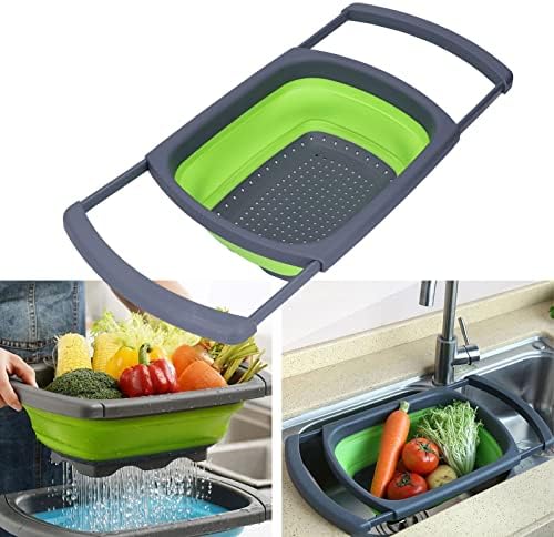 Collapsible Sink Colanders and Strainers, Expandable over the Sink