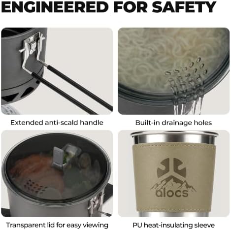 ALOCS 1.4L Camping Pot Set with Coffee Dripper