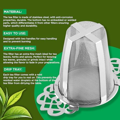 Stainless Steel Tea Infusers Set of 2 – Fine Mesh SUS 304 Loose Leaf
