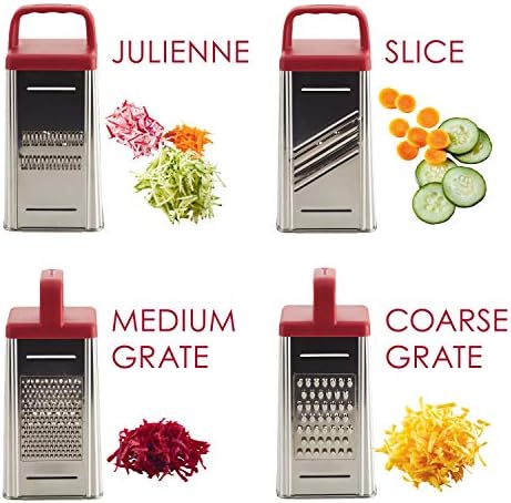 Rachael Ray Stainless Steel Box Grater, Red