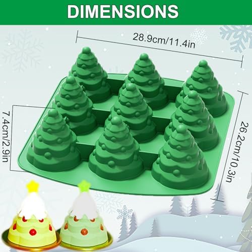 3D Christmas Tree Silicone Mold, Xmas Tree Pan Silicone Molds