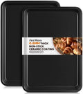 Quarter Sheet Pan Set of 2, 12.8 ” x 9 ”, Cookie Sheets for Baking