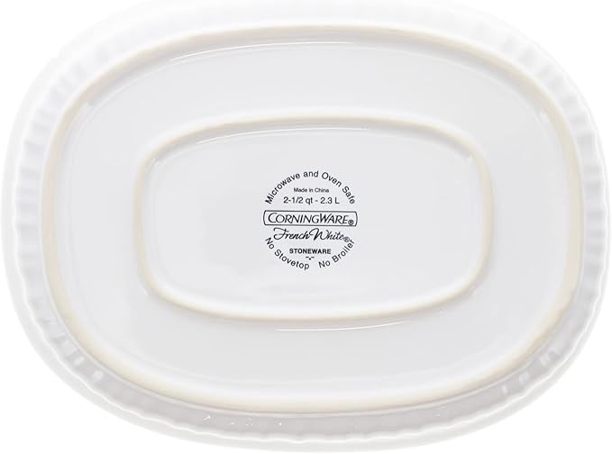 CorningWare FS2 2.5qt Oval French White Casserole Dish - Image 3