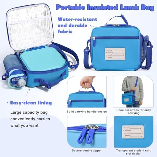 Bento Lunch Box for Kids with 7oz Soup Thermo,Insulated Stainless