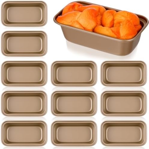 12 Pcs Mini Loaf Pan for Baking Nonstick Carbon Steel Banana Bread
