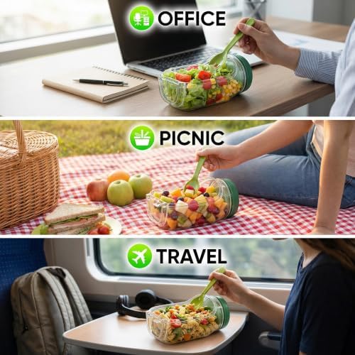Leakproof The Original Salad Pod Container with Side Opening Lid