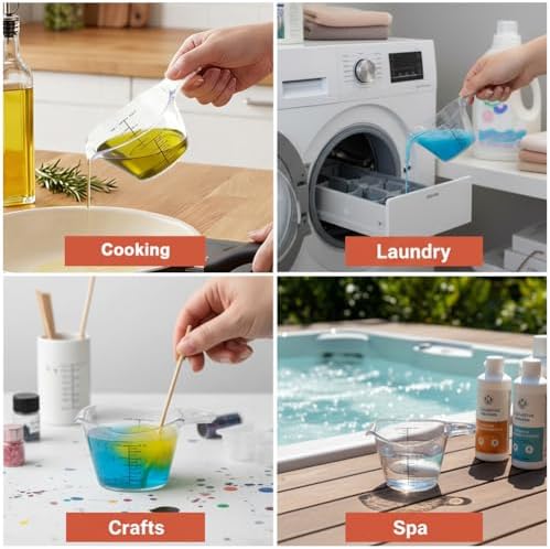 4 Pack Small Measuring Cups, Mini Measuring Cups for Kitchen, Resin