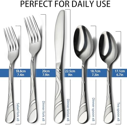 40-Piece Silverware Set for 8, 18/0 Stainless Steel