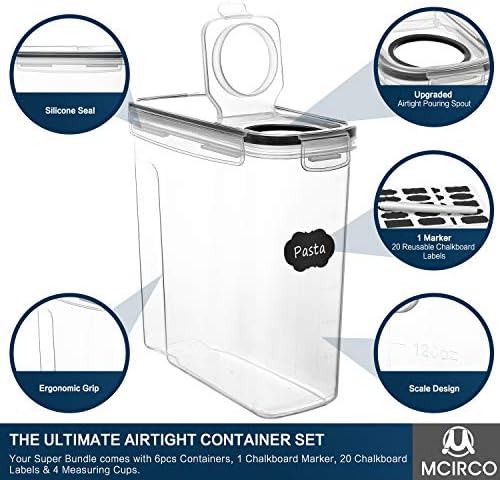 M MCIRCO 6 Piece 4L/135.2oz Cereal Container Set