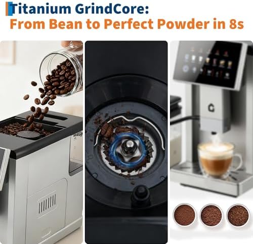 Takywep 3rd-Gen Espresso Machine with Grinder, Silver
