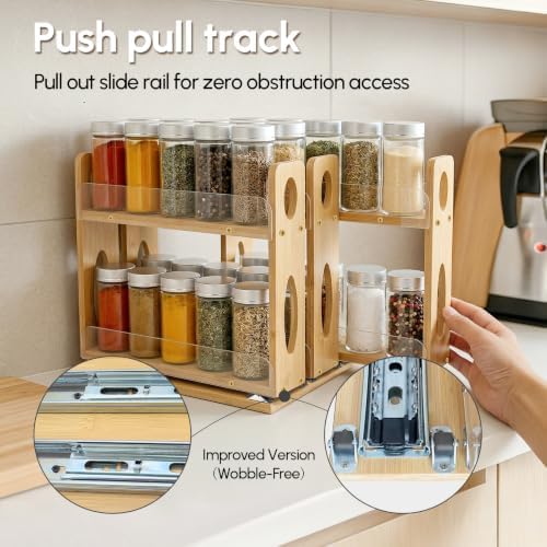 Spice Organization for Cabinet, Kitchen Pull Out Spice Rack Organizer