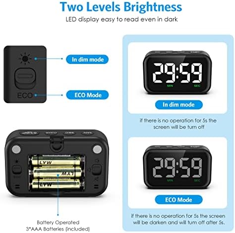 Digital Kitchen Timer, Large LED Display