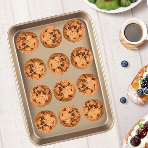 Acrux7 4 Pack 9x13 Baking Pan, Nonstick 1/4 Sheet Pans Carbon Steel