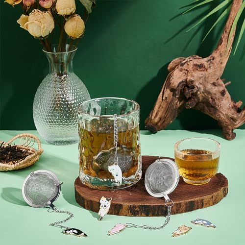 UNICRAFTALE 6pcs Mesh Cat Tea Infusers Stainless Steel Tea Filters Set