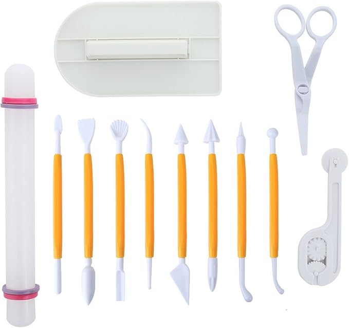 ScivoKaval Marshmallow Fondant Cake Decorating Hand Tool 12 Pcs 5 Sets Sugar by ScivoKaval