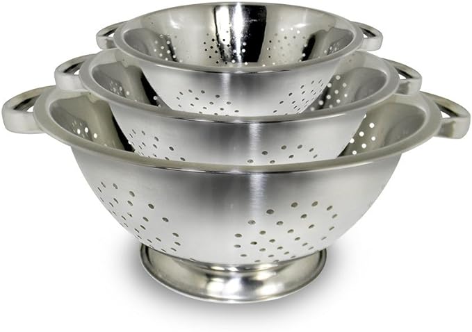 ExcelSteel Colander Set Stainless Steel | Nesting Design | Mirror Polished | by EXCELSTEEL