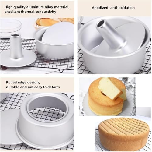 XZJMY Angel Food Cake Pan 5Inch 3 pcs set Food Cake Pan Round Baking