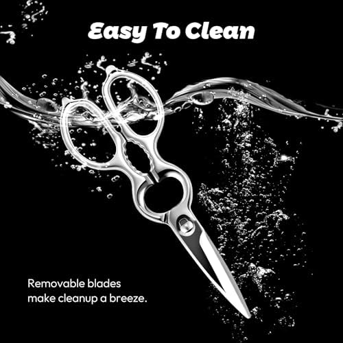 Detachable Kitchen Shears Full-Steel Forged Scissors Mirror-Polished