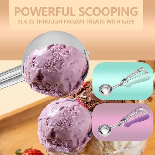 2Pcs Cookie Scoop Set, 18/8 Stainless Steel Cookie Dough Scoops with