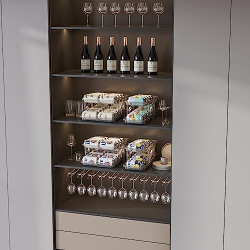 Xicennego Set of 2 Adjustable Soda Can Organizer, Clear
