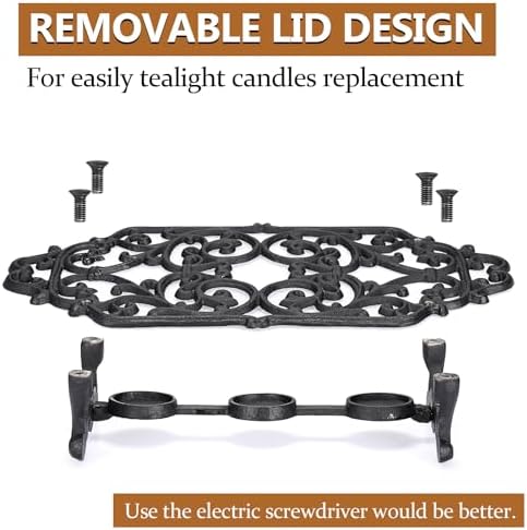 Sumnacon Cast Iron Teapot Warmer, Heavy Duty Teapot Warmer Stand with
