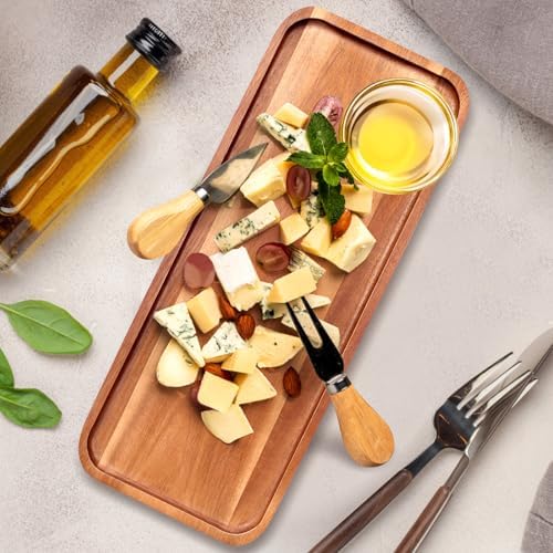 16" x 6.5" Large Wooden Serving Trays Rectangle Serving Platter for