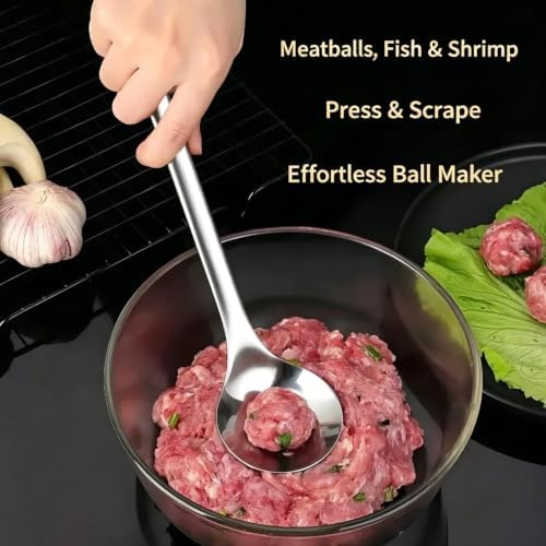 3 Set Stainless Steel Meatball Maker Spoon - 2-in-1 Set, 304