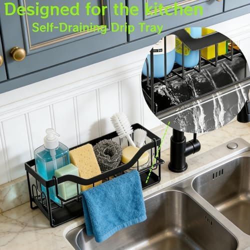 Kitchen Sink Sponge Holder, Black