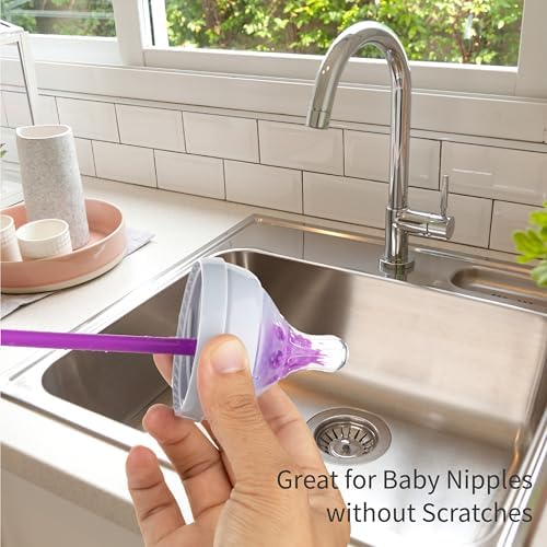 A-Brush Silicone Bottle Cleaner Brush, 2 Piece Set, Flexible, Long