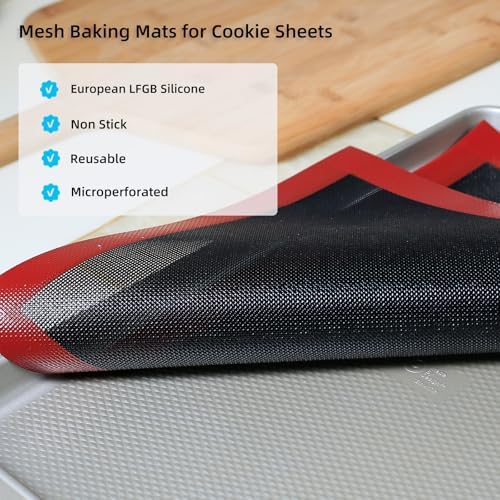 Silicone Baking Mat with Microperforated, 2 PCS Perforated Baking