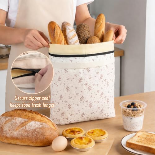 2-Pack Reusable Beeswax Bread Bags, 16.5 x 13 inch