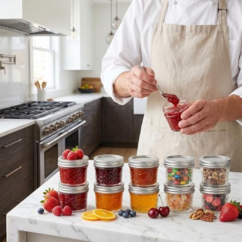 4oz Glass Mason Jars with Airtight Lids, 40 Pack