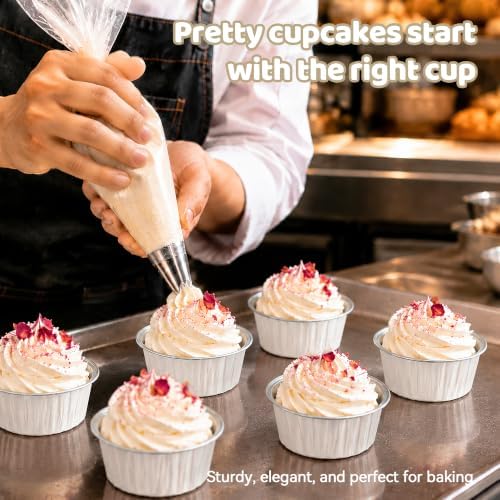 Mini Cake Pans with Lids, Mini Aluminum Foil Cupcake Baking Cups