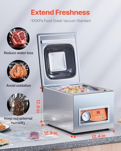 VEVOR Chamber Vacuum Sealer, 10.2 in Sealing Length