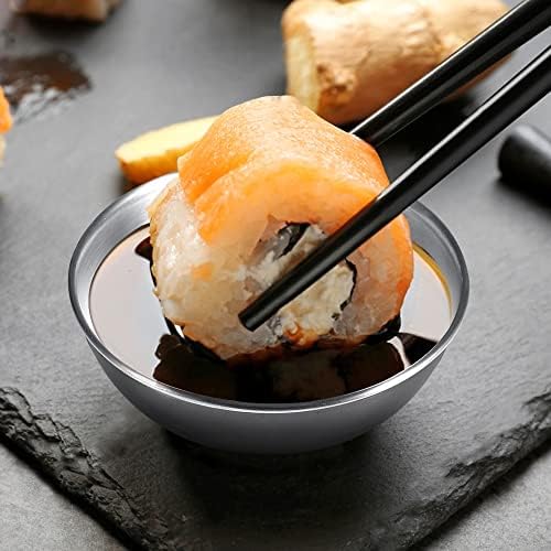 12 Pack 3.5inch Stainless Steel Sauce Dishes Mini Individual Saucers