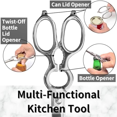 Japanese Kitchen Shears All Purpose 8" Heavy Duty Food Scissors Come