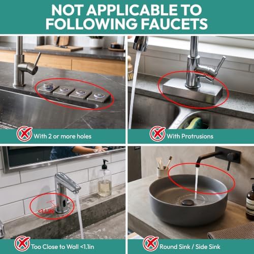 24" Longer Silicone Faucet Mat for Kitchen Sink Splash Guard