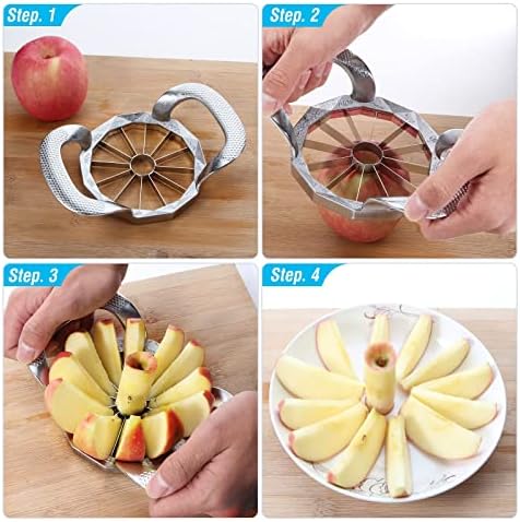 Apple Slicer, HEAVY DUTY Apple Corer, 12-Blade Stainless Steel Apple