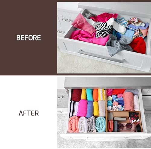 6-Pack Drawer Dividers 6-Inch High Dresser Drawer Organizer 11.5 to