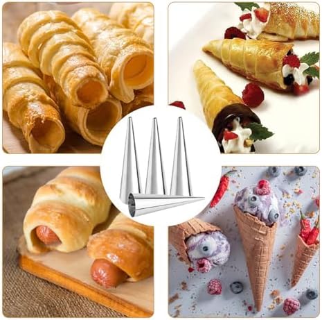 20Pcs Large Conical Cream Horn Molds, Non-stick Cream Horn Molds
