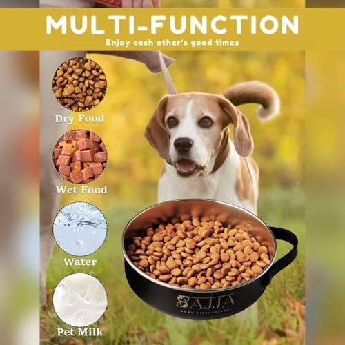Black Collapsible Travel Dog & Cat Bowl – BPA-Free Silicone & 18/8