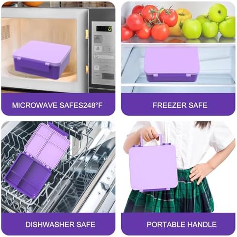 Kids Bento Lunch Box with 8oz Soup Thermo (Purple)