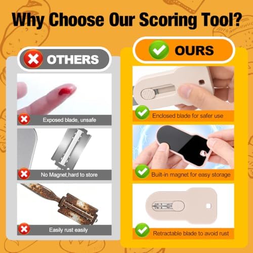 Extractable Bread Lame Sourdough Scoring Tool, 2PCS Bread Scorer & 10